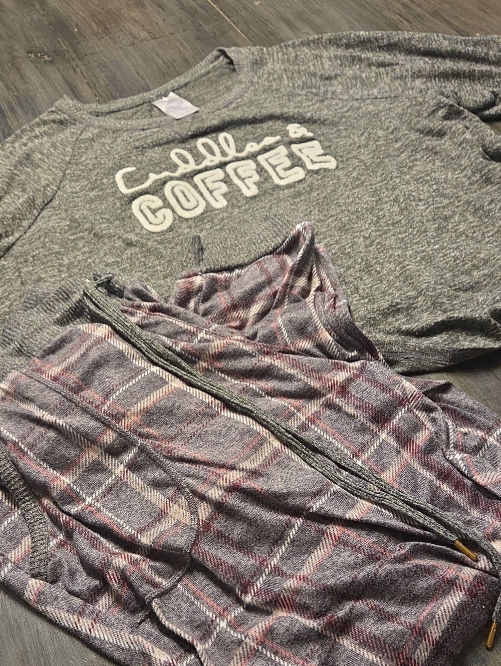 Secret Treasures Gray 'Cuddles & Coffee' Cozy Pajama SET